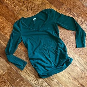Green Maternity Old Navy Fitted Long Sleeve